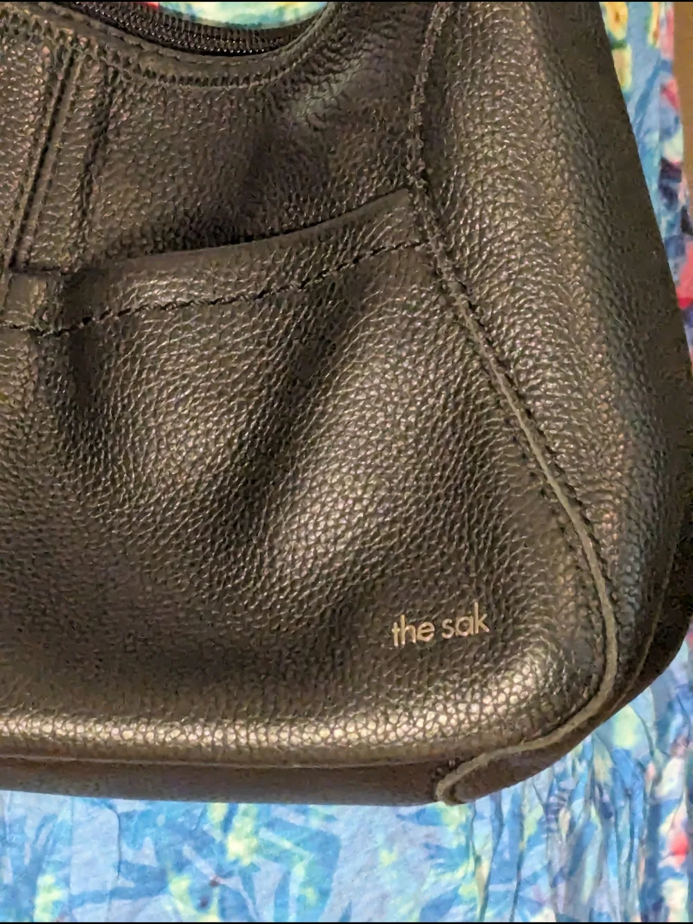 The Sak Black Pebbled Leather Hobo Shoulder Bag